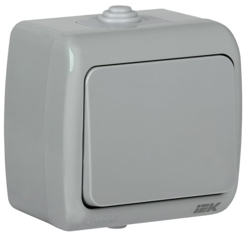 Выключатель накладной IEK Aquatic ВС-20-1-0-А 1-кл. IP54 серый картинка